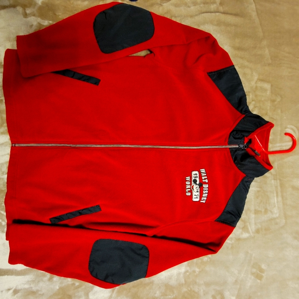 Walt Disney world fleece jacket size small red and black